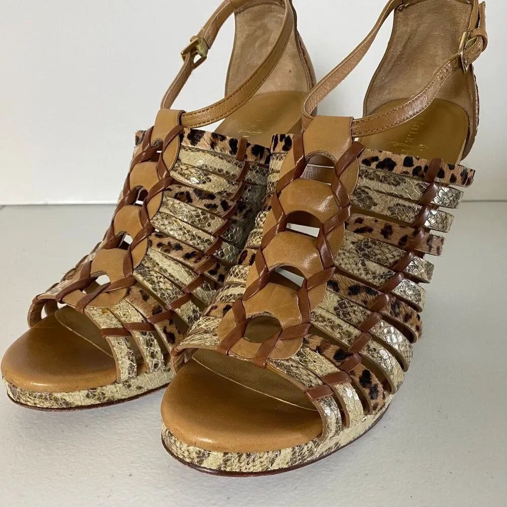 Cole Haan‎ Air Minka Wedge Sandals size 10B Brown